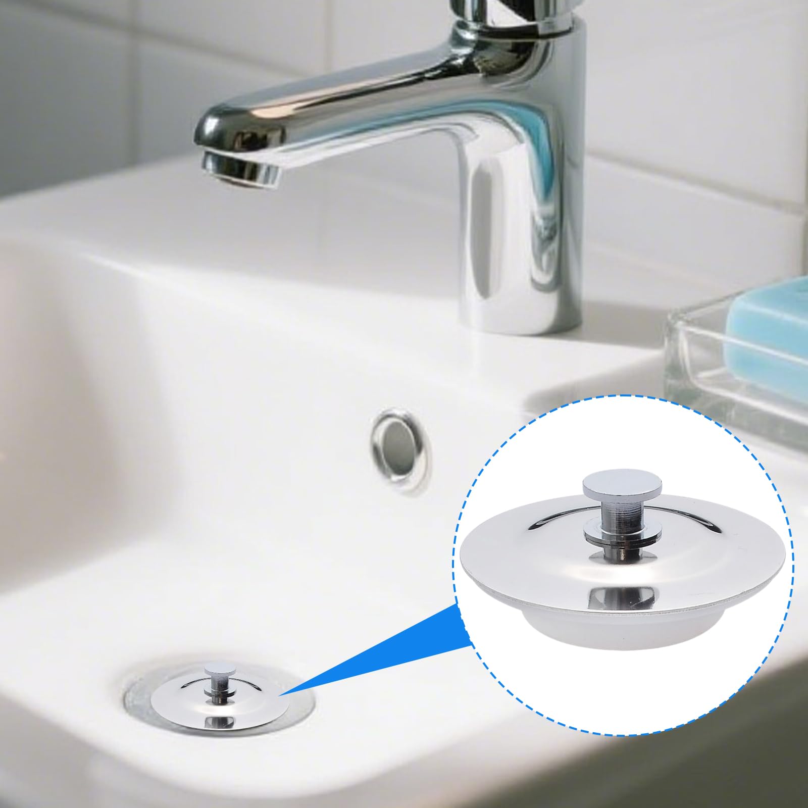 40-45mm Universal Bath Plug – Stainless Steel Drain Stopper for Bathtub, Kitchen Sink, Laundry & RV Drains
