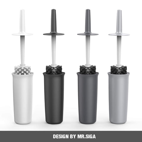 MR.SIGA Toilet Bowl Brush and Holder for Bathroom, grey, 1 Pack