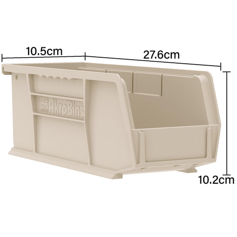 Akro-Mils 30220 AkroBins Plastic Storage Bins, Space-Saving Stackable Bins for Garage, Pantry, Craft Organization, 18.7 cm x 10.5 cm x 7.6 cm, Black