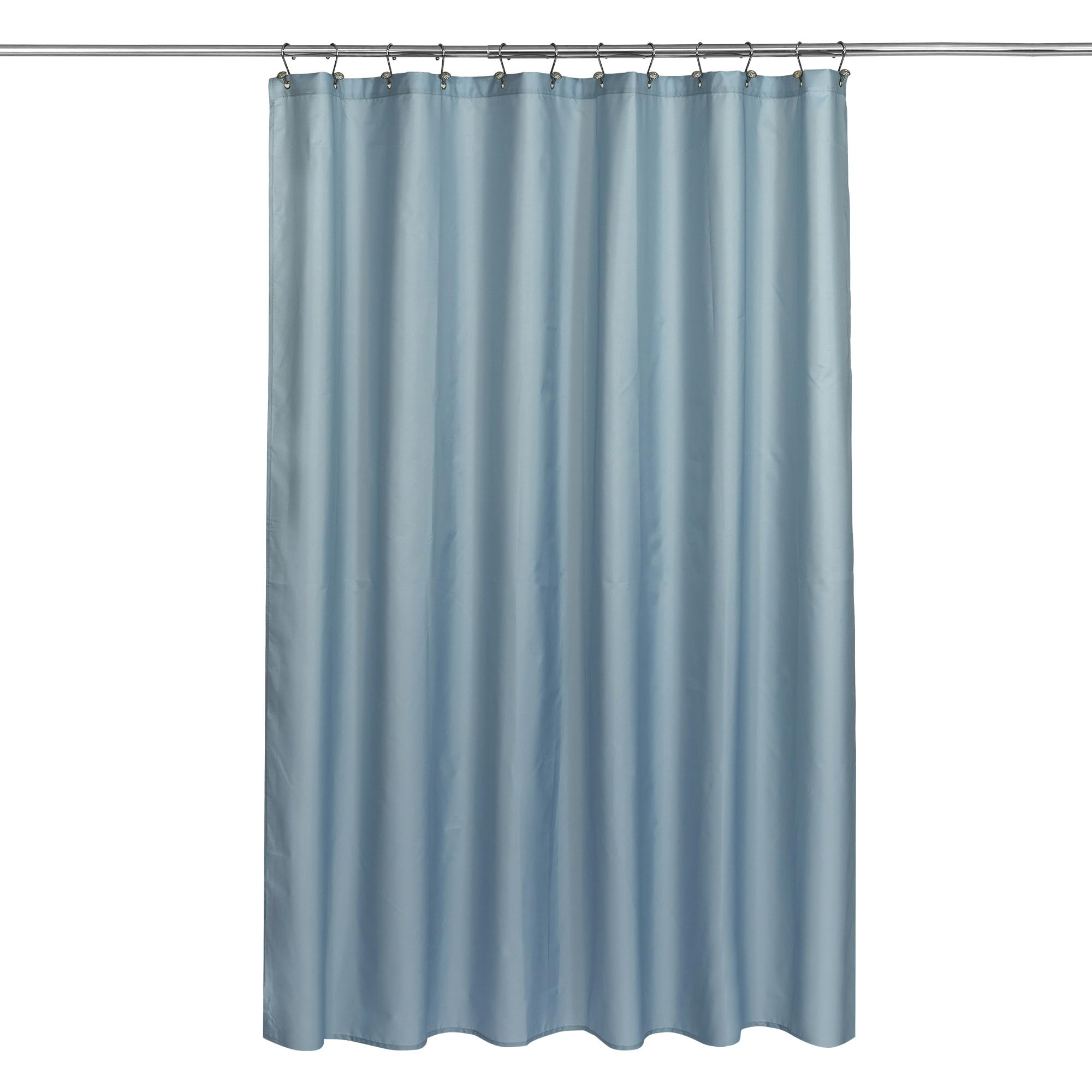 N&Y HOME Fabric Shower Curtain or Liner - Light Blue Shower Curtain for Bathroom with Hotel Quality, Machine Washable - Blue Fog, 72x72