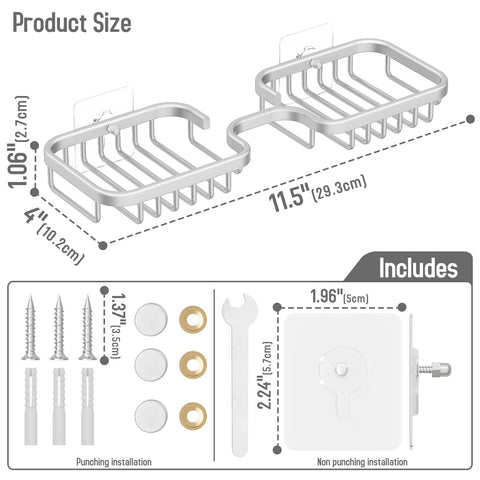 Dancrul Bathroom Soap Dishes, Bar Soap Holder for Shower Wall, Rust Proof Metal Self Draining Soap Tray, Wall Mounted Soap Dish for Shower