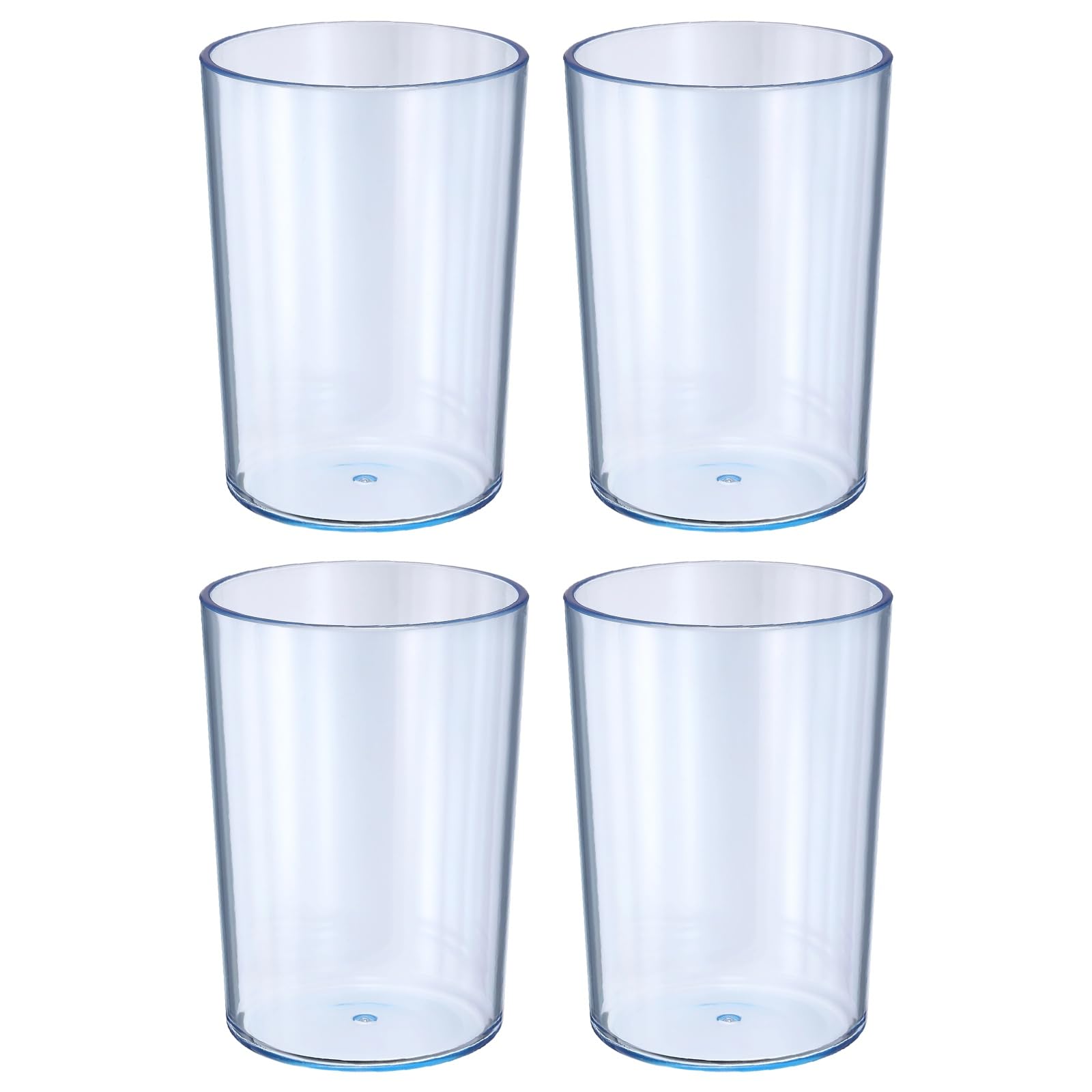 sourcing map 4Pcs Bathroom Tumbler, 350ml (11.83 Oz) Toothbrush Cups Unbreakable Solid Color Plastic Mouthwash Cup Stackable Reusable Tumbler for