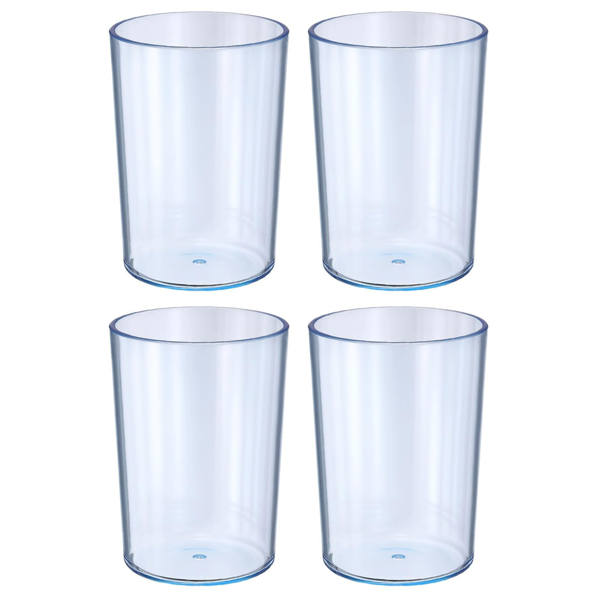 sourcing map 4Pcs Bathroom Tumbler, 350ml (11.83 Oz) Toothbrush Cups Unbreakable Solid Color Plastic Mouthwash Cup Stackable Reusable Tumbler for