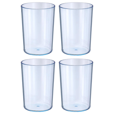 sourcing map 4Pcs Bathroom Tumbler, 350ml (11.83 Oz) Toothbrush Cups Unbreakable Solid Color Plastic Mouthwash Cup Stackable Reusable Tumbler for