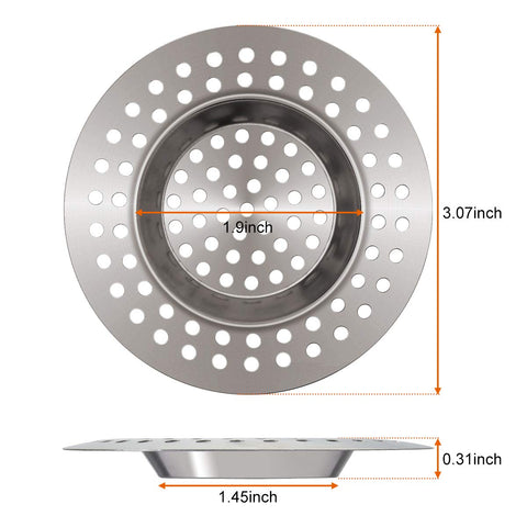 Macco 3 Pack Sink Strainer in Kitchens and Bathrooms Plug 78mm Diameter Hair Catcher for Bathtub Shower（90 holes)