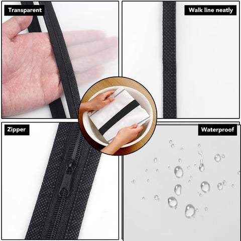 Garment Bags,6PCS Dustproof Garment Covers PEVA Translucent Clothes Covers with Zip Moth Proof Suit Protector Bags Waterproof Dress Covers for Shirts