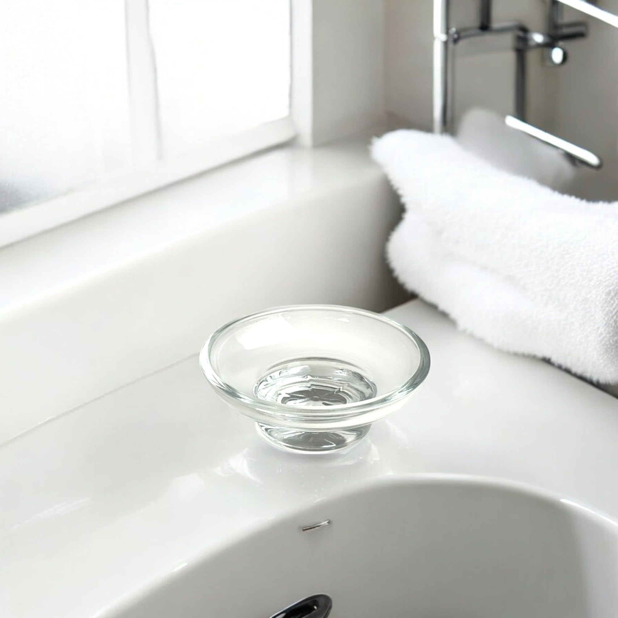 YOSSEE Glass Soap Dish – Replacement Soap Dish - Thick Clear Glass