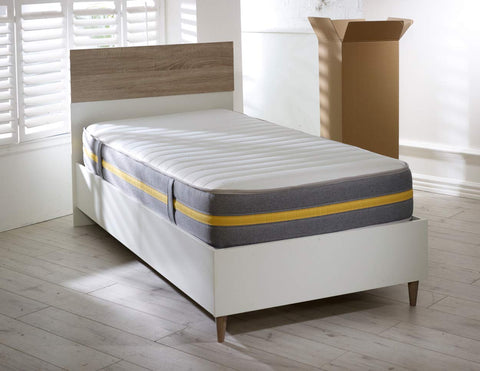 Starlight Beds Lunar Luxe Grey Sprung Hybrid European Small Single Mattress