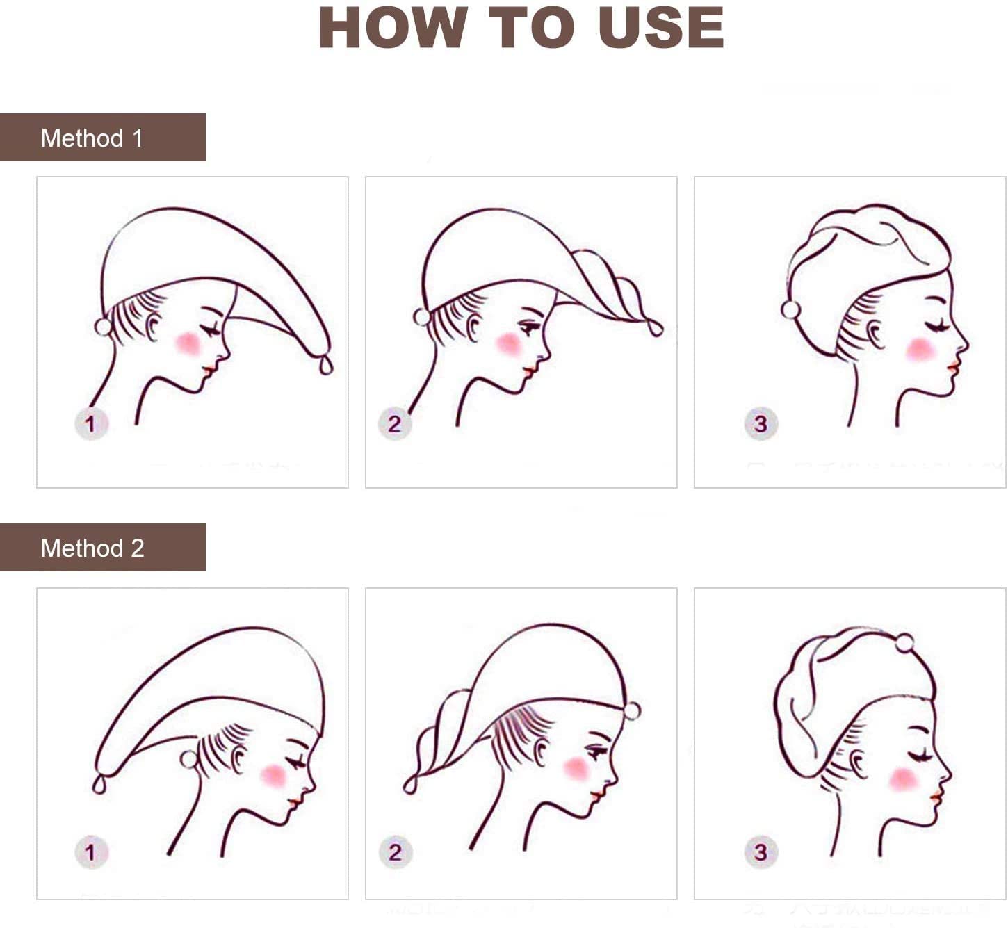 Qchomee Super Absorbent Hair Drying Towels Wrap Women Girls Microfiber Dry Hair Hat Towel Turban with Button Design Quick Drying Lady Bath Head Wrap