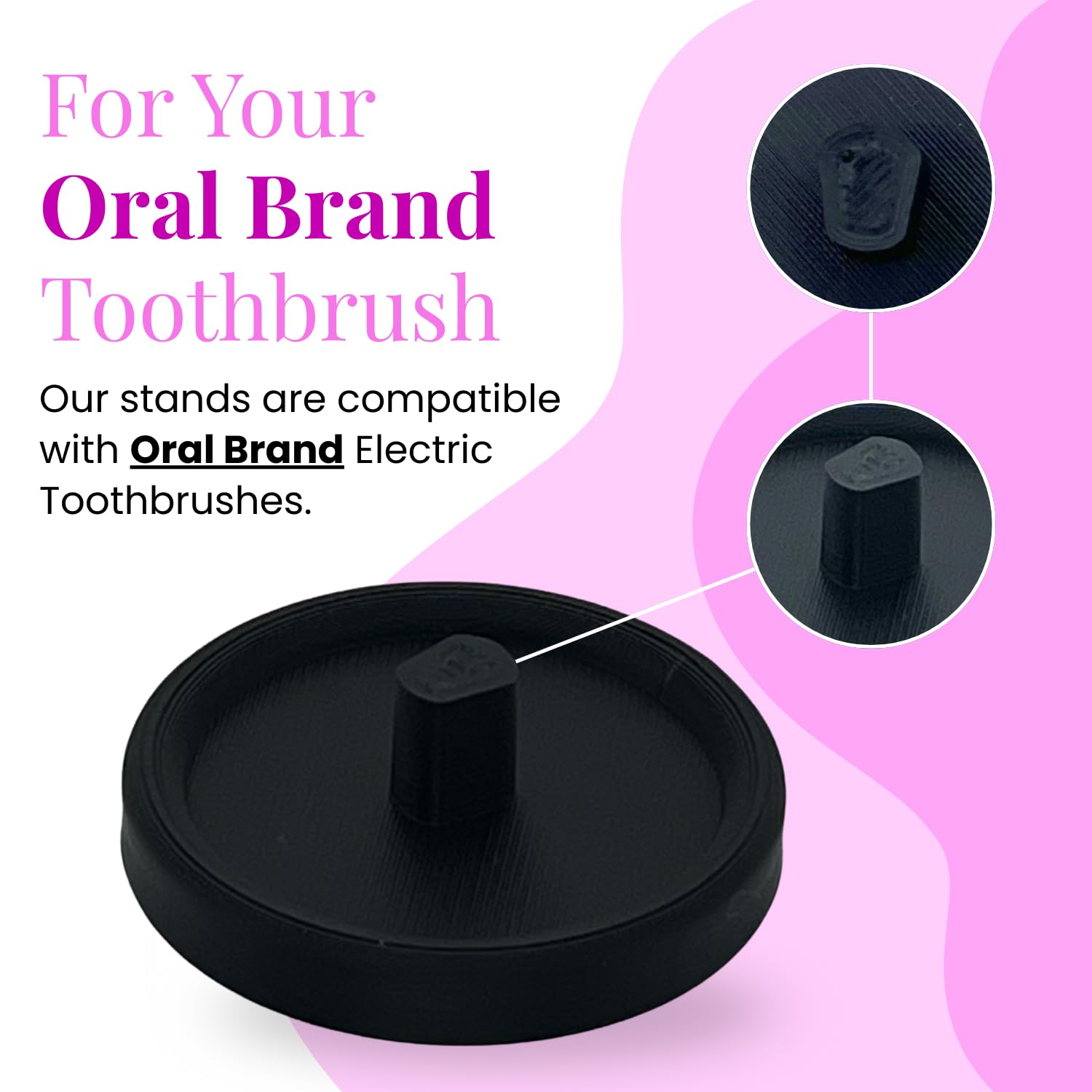 Oral Care Brand Electric Toothbrush Stand & Drip Tray (Black, Single)