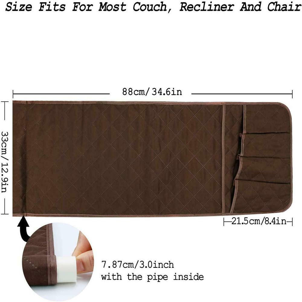 Copiel Sofa Armrest Organizer, Waterproof Sofa Couch Chair Armrest Durable Soft Caddy Organizer Holder for Phone, Book, Magazines, TV Remote Control