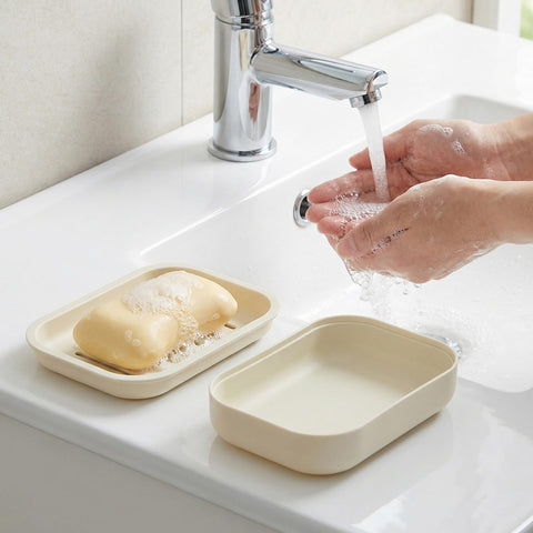 2PCS Soap Dish, Soap Dish for Shower, Double Soap Dish with Drainage, Anti-Slip and PortableSoap Holder for Bathroom, Kitchen Sponges