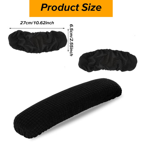 2PCS Office Chair Arm Covers Removable 30cm Polyester Gaming Chair Armrest Slipcovers