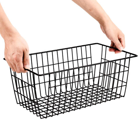 SANNO Wire Storage Baskets Freezer Baskets Farmhouse Organizer Storage Containers Large Organizer Containers for Storage, Office, Bathroom