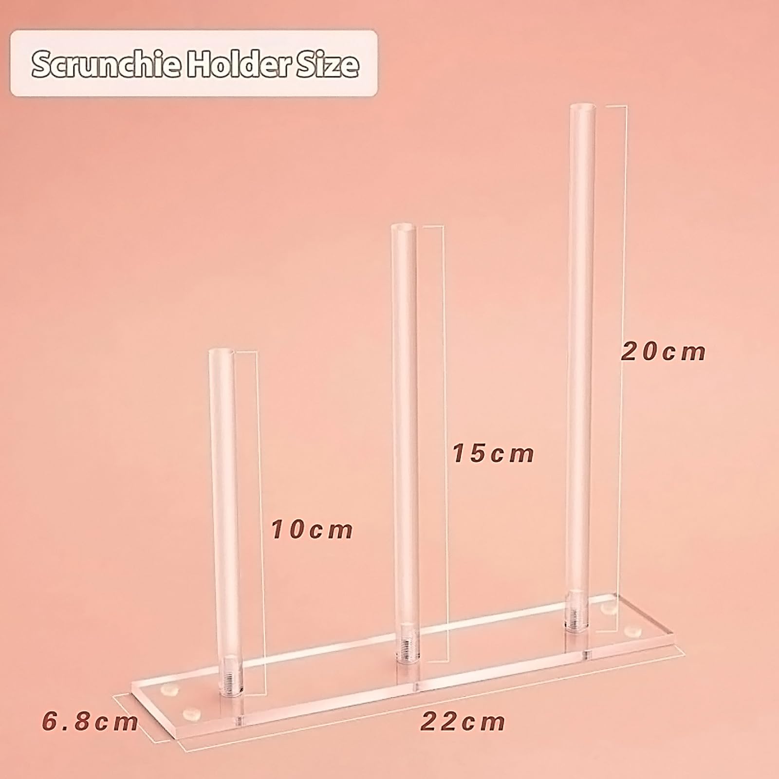 SANTUO Acrylic Hair Accessories Organiser for Silk Hair Ties, Hair Scrunchies Display Rack