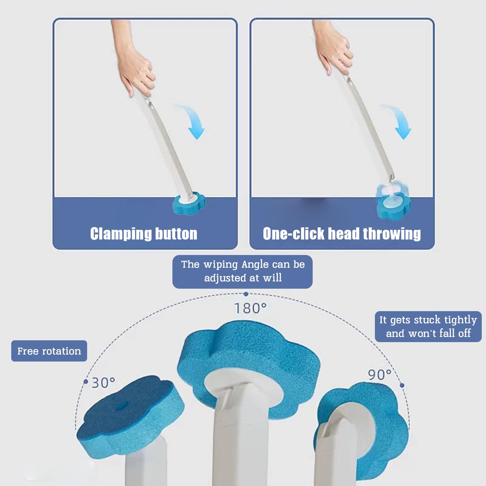 36 Pcs Toilet Brush Replacement Head with Handle, Disposable Toilet Brush, Disposable Toilets Cleaning System
