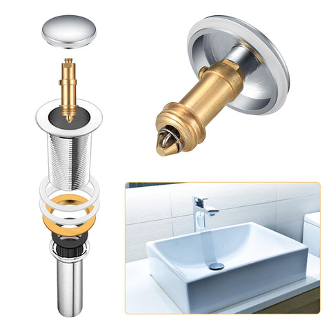 Zhujiehigh 2 Pcs Brass Click Clack Pop Up Sink Plug with Strainer, 38mm