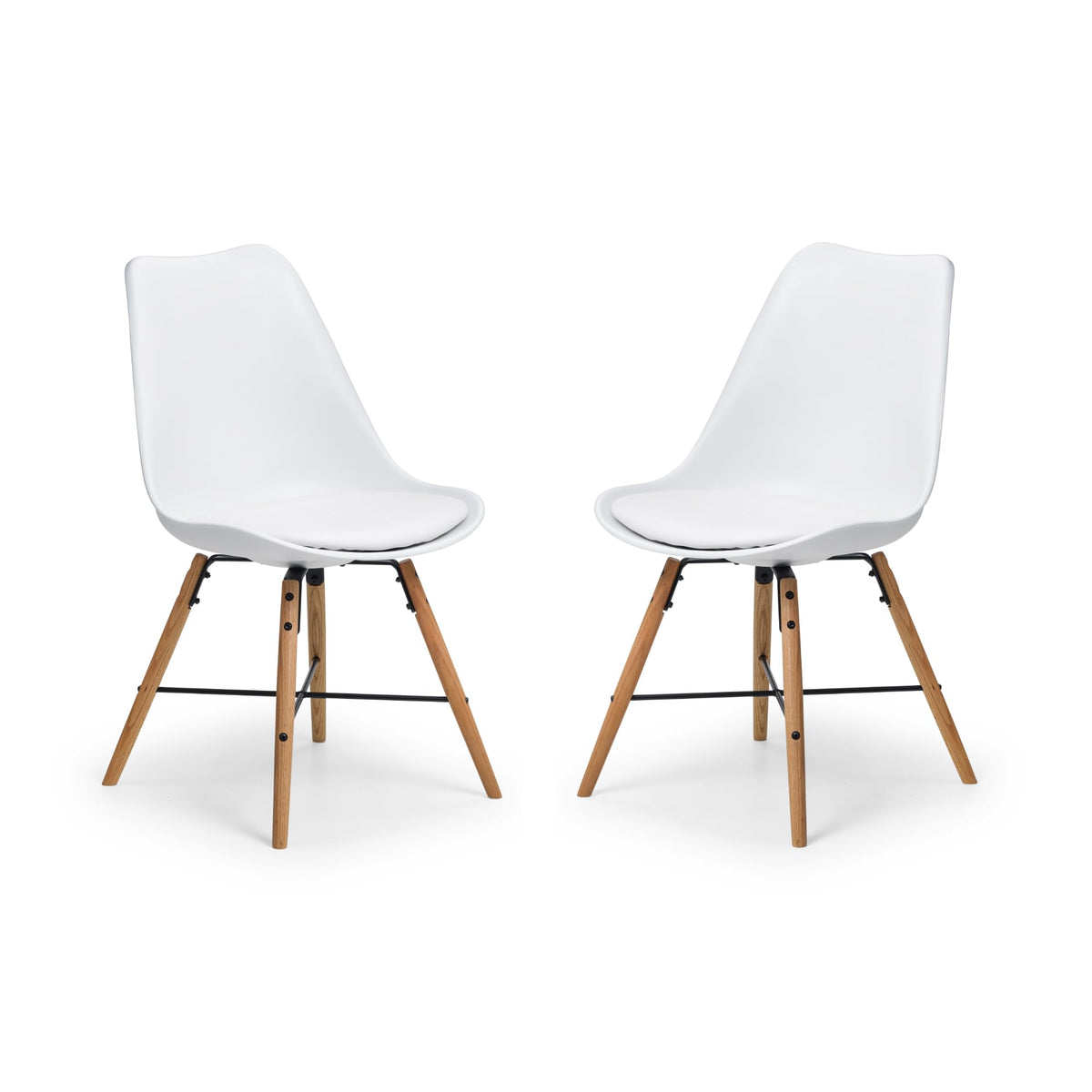 Julian Bowen White/Oak Wood Kari Dining Chairs Set of 2