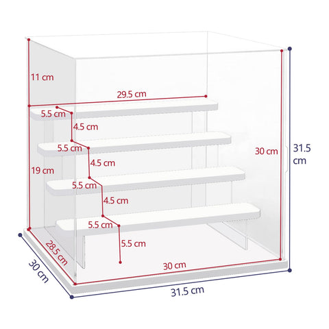Nynelly 5 Tier Clear Acrylic Display Case for Models, Mini Figures, Pop Mart, Labubu, Sonny Angel, Smiski - Assemble Dustproof Display Box with Door