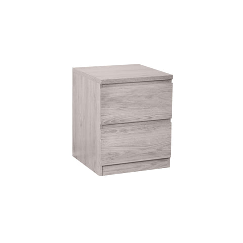 Julian Bowen Jupiter Bedside Table, 2 Drawer, Grey Oak - H56.5 x W45cm