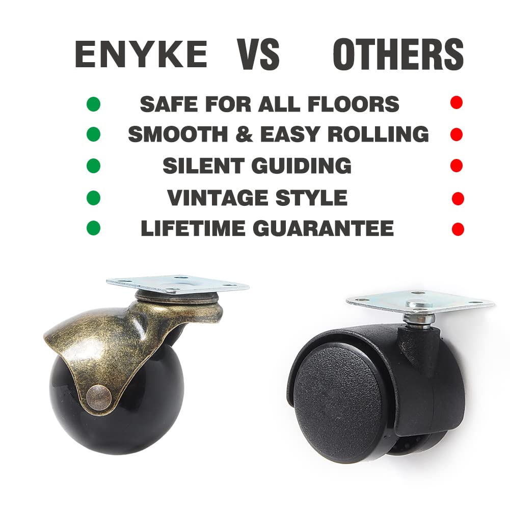 Anyke 2-inch(50mm) Antique Glod Ball Swivel Caster Wheels for Small Sofas Furniture Replacement(Pack of 4)