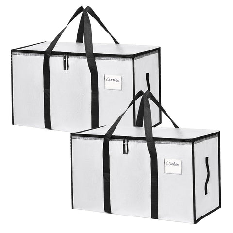 Mesiria Large Storage Bags, Heavy Duty Waterproof Clothes Storage Bag Box Moving Bag Moving Totes Moving Boxes (2, Transparent)