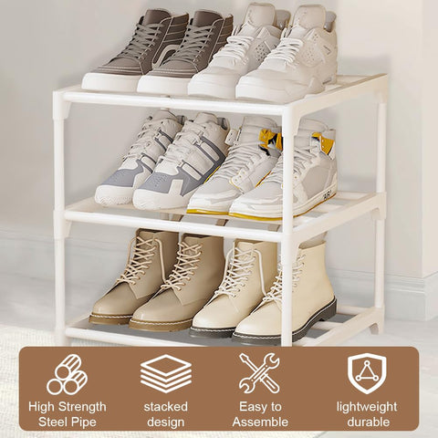 Small Shoe Rack, White Shoe Rack, 3 Tier Shoe Racks, Metal Shoe Racks Small