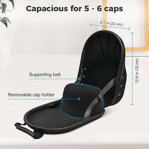 ProCase Hat Travel Hard Case, Hat Carrier Storage Bag for Baseball Caps, Hat Organizer Box with Adjustable Shoulder Strap