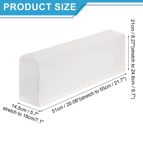 sourcing map 4Pcs Stretch Armrest Covers, Polyester Soft Armchair Slipcovers Couch Recliner Arm Cover for Chair Sofa Protector, White