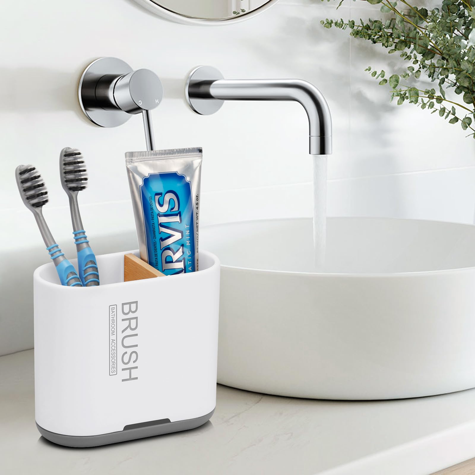 PARKMANI Electric Toothbrush Holders for Bathrooms, Toothbrush and Toothpaste Holder, Detachable Bathroom Toothbrush Caddy With Drainage for Family