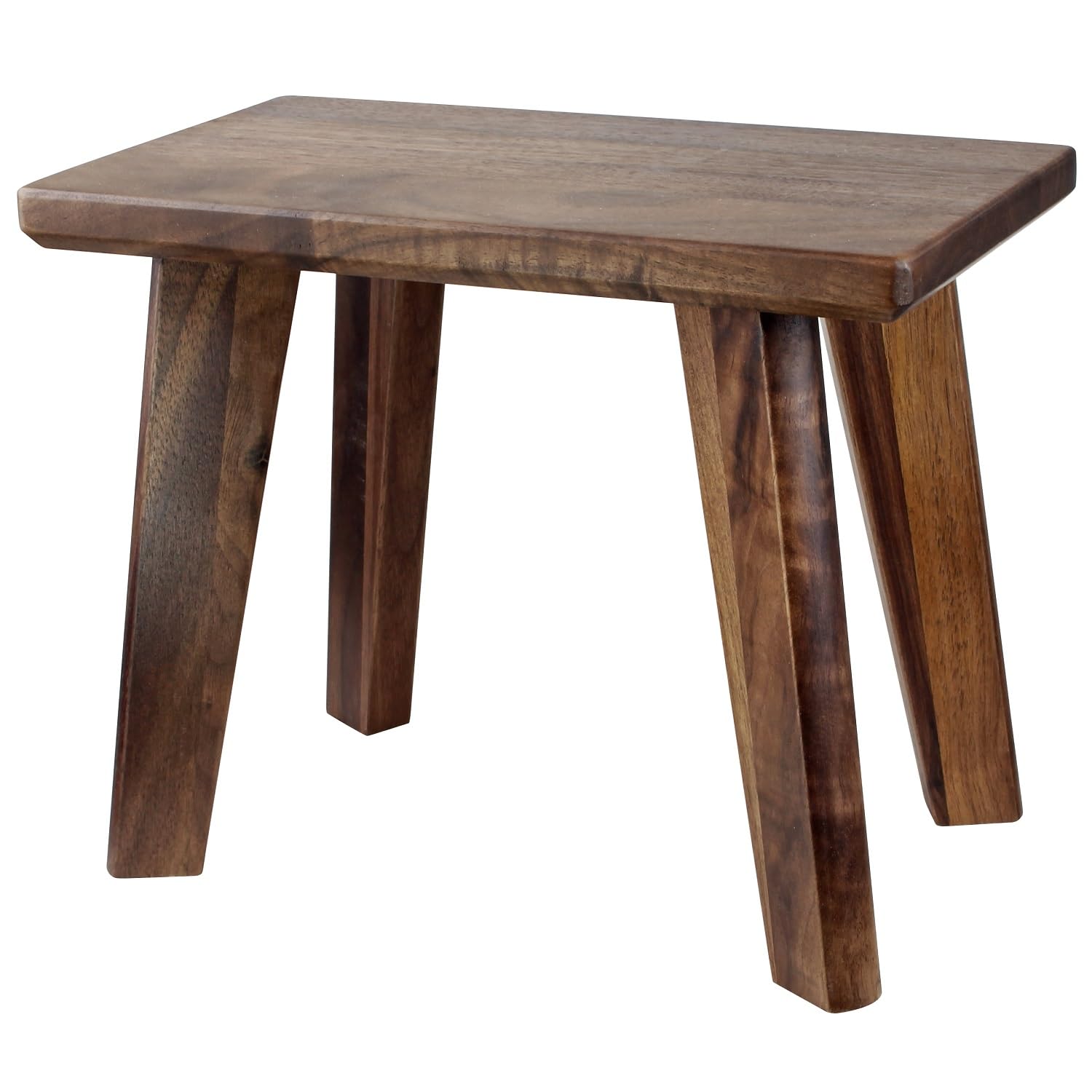 GLIBBUL Wooden Step Stool Walnut Wood Portable Small Foot Stool Assembled Ready to Use in Kitchen Garden Living Room Bathroom Classroom Easy Use