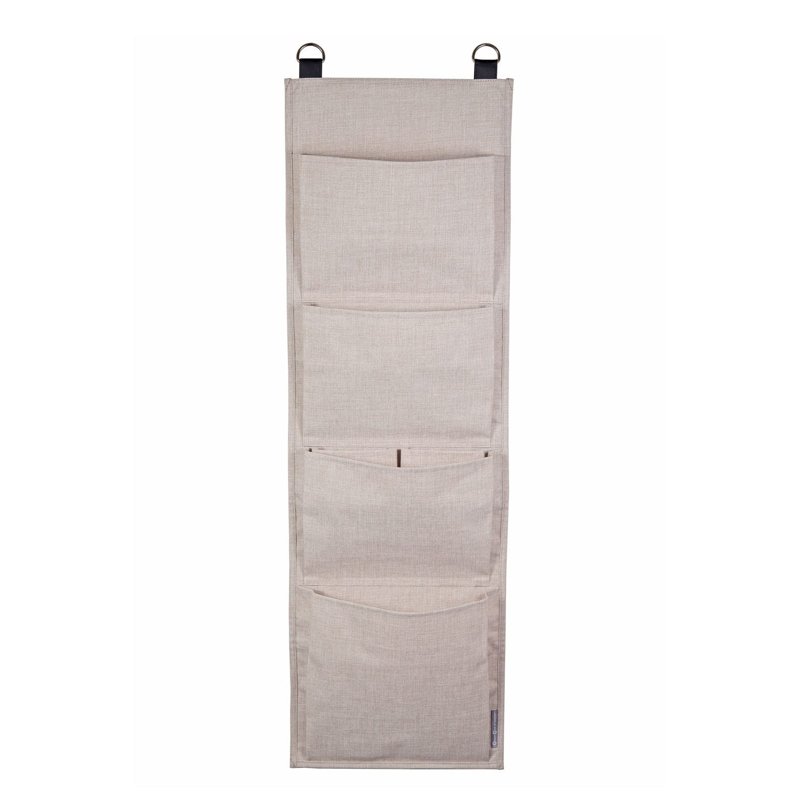Bigso Box of Sweden Foldable Hanging Storage Organiser - Door and Wall Hanging Storage with 4 Compartments and Linen Effect