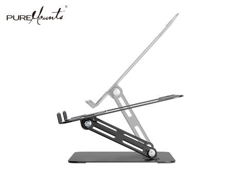 PureMounts Laptop Stand, Height Adjustable, Foldable & Ergonomic Notebook Holder for Home Office, Continuously Adjustable