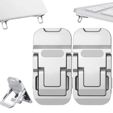 2PCS Mini Portable Laptop Stand, Reversible Keyboard Lifting Legs, Zinc Alloy Keyboard Stand with 2 Adjustable Angles,Laptop Stand for MacBook, Dell
