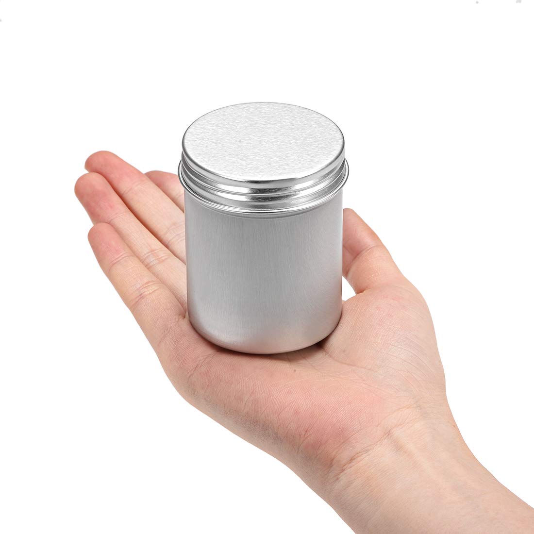 sourcing map 6 Pack 4.4oz Round Aluminum Cans Tin Can Screw Top Metal Lid Containers for Crafts, 130ml