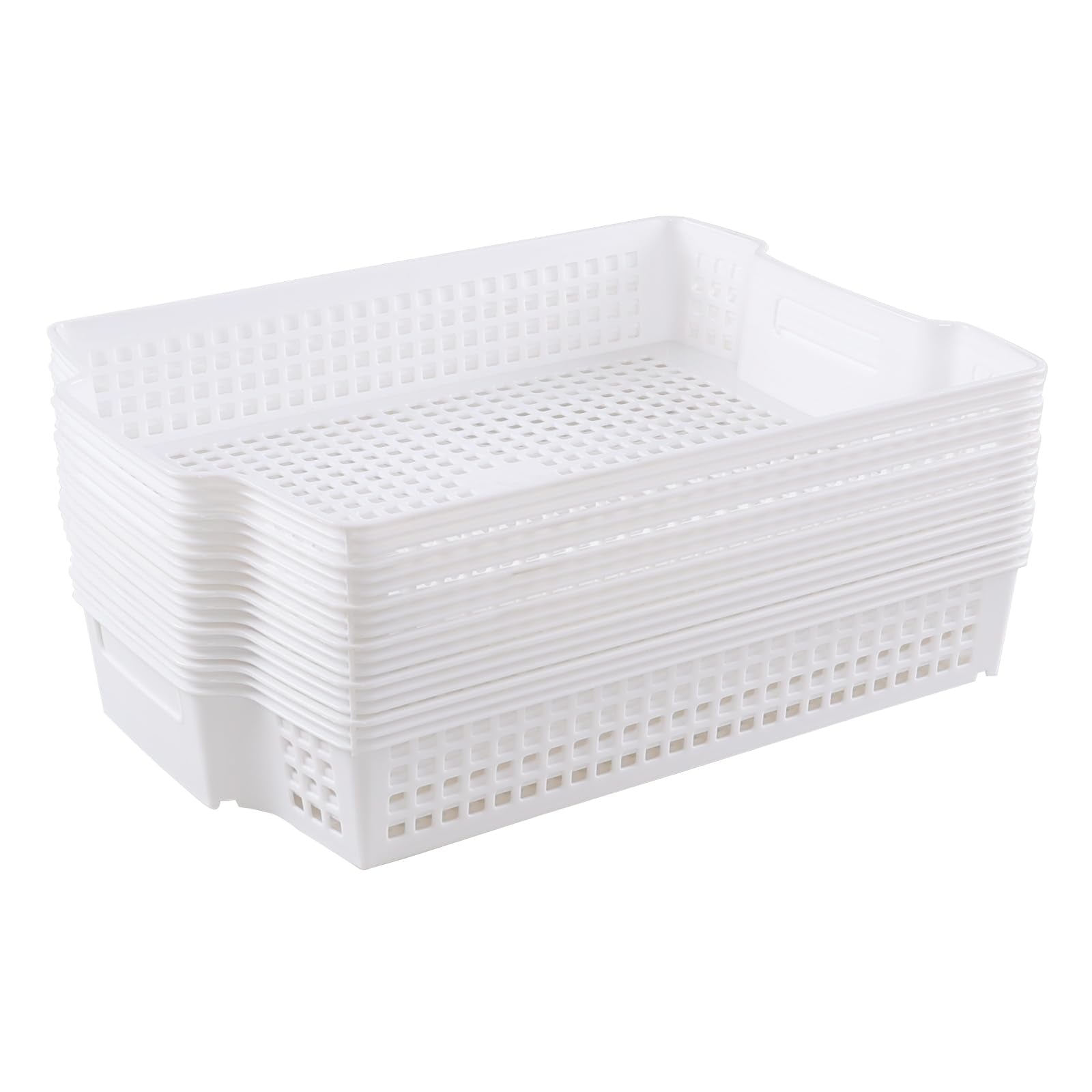 Xowine 6-Pack Stackable Paper Trays with Handles, Modern Desktop Organizer