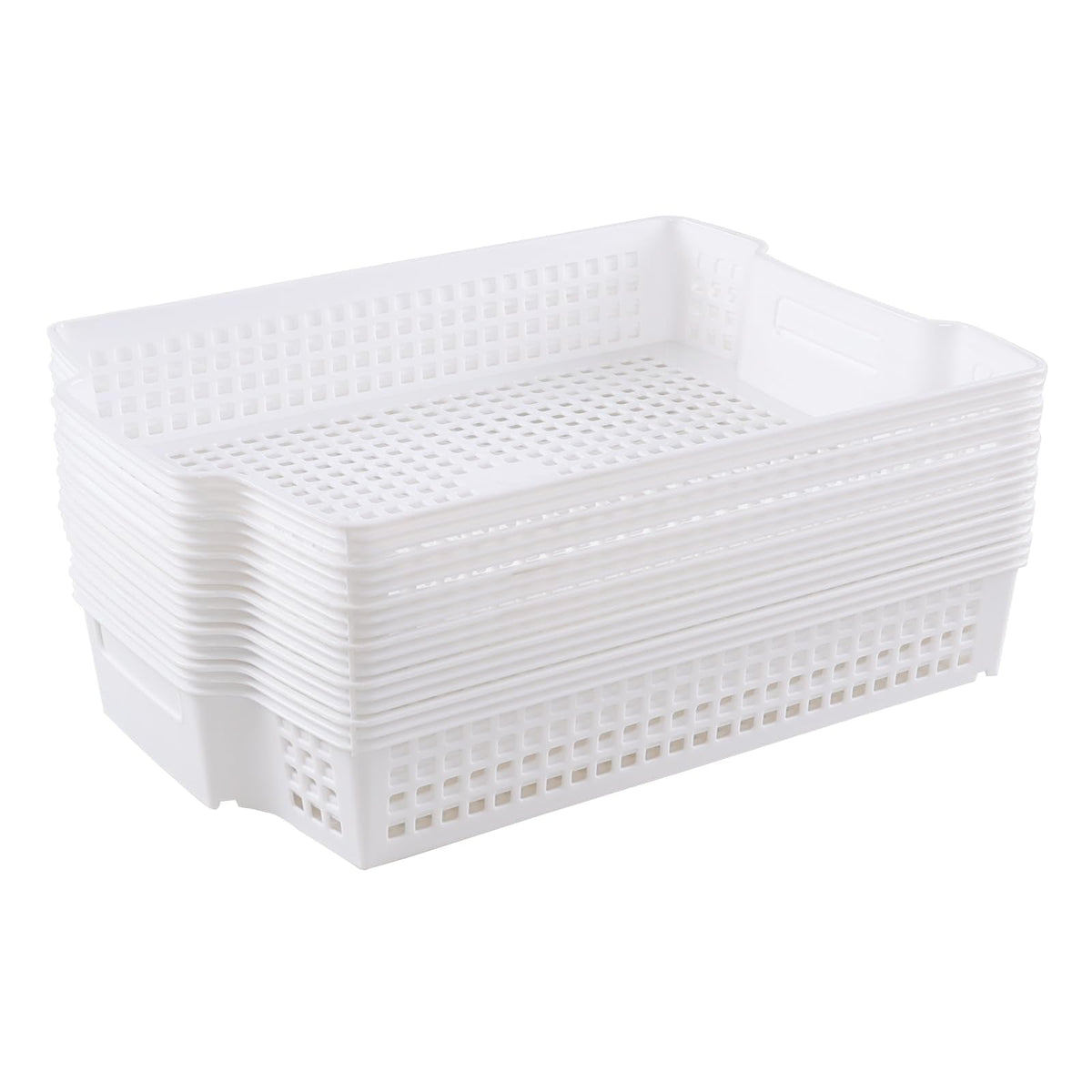 Xowine 6-Pack Stackable Paper Trays with Handles, Modern Desktop Organizer