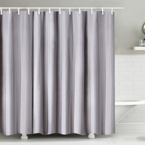 FAVORTALK Shower Curtain Mould Proof Mildew Resistant, 180x180cm Grey Bathroom Curtain Set With 12 Hooks, Weighted Hem