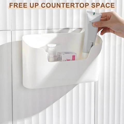 YSHODGU 2 Pcs Wall Mounted Storage Boxes, Kitchen Cabinet Door Storage Boxes, Self-Adhesive Without Drilling, With Hooks