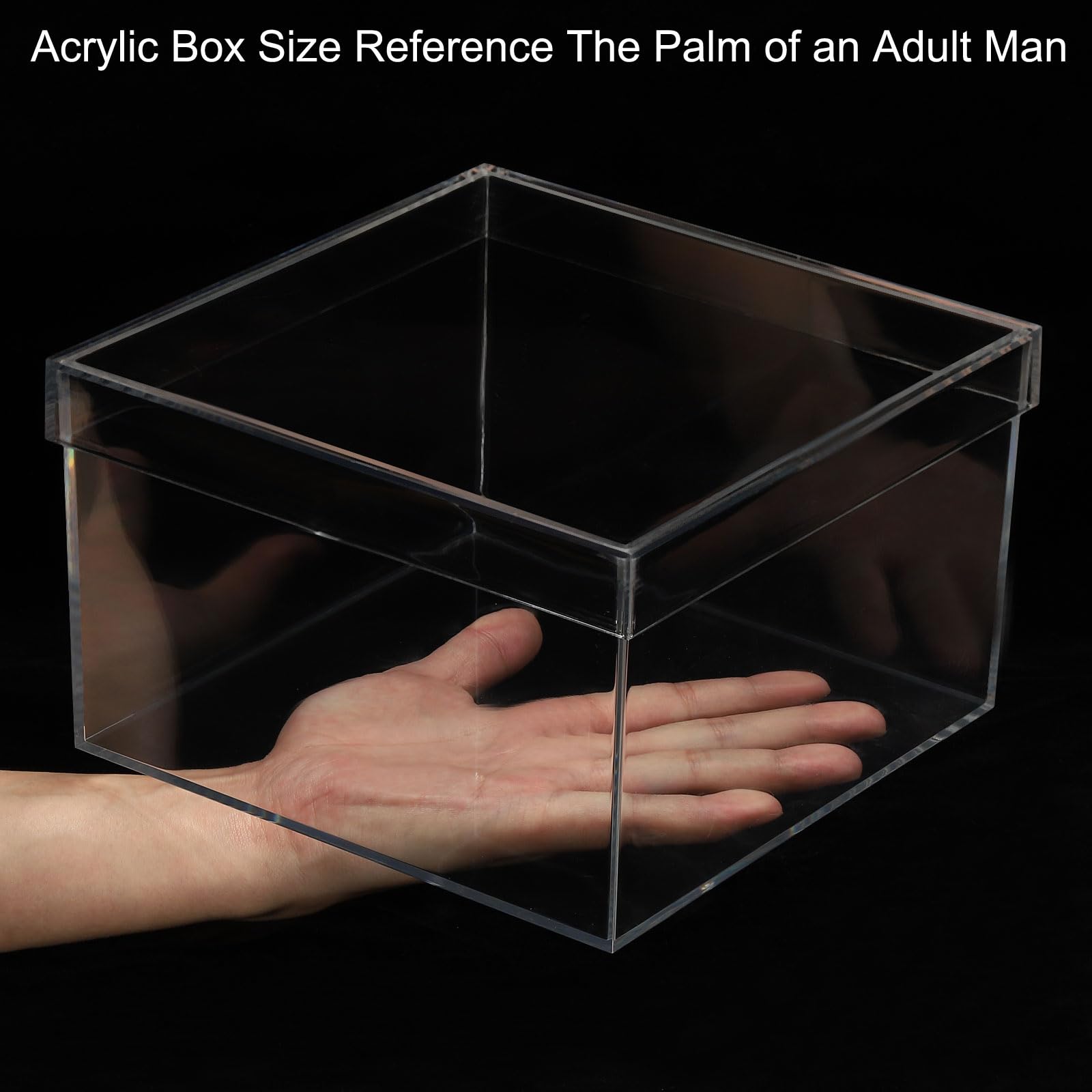 PATIKIL Acrylic Box with Lid 7.87" x 7.87" x 4.92", Clear Acrylic Display Boxes Plastic Square Cube Containers Storage Organizer for Candy Tiny