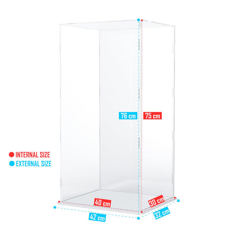 Nynelly 75 cm Tall Acrylic Display Case for Lego Space 10341 for Bearbrick 1000% Models Figures Dolls