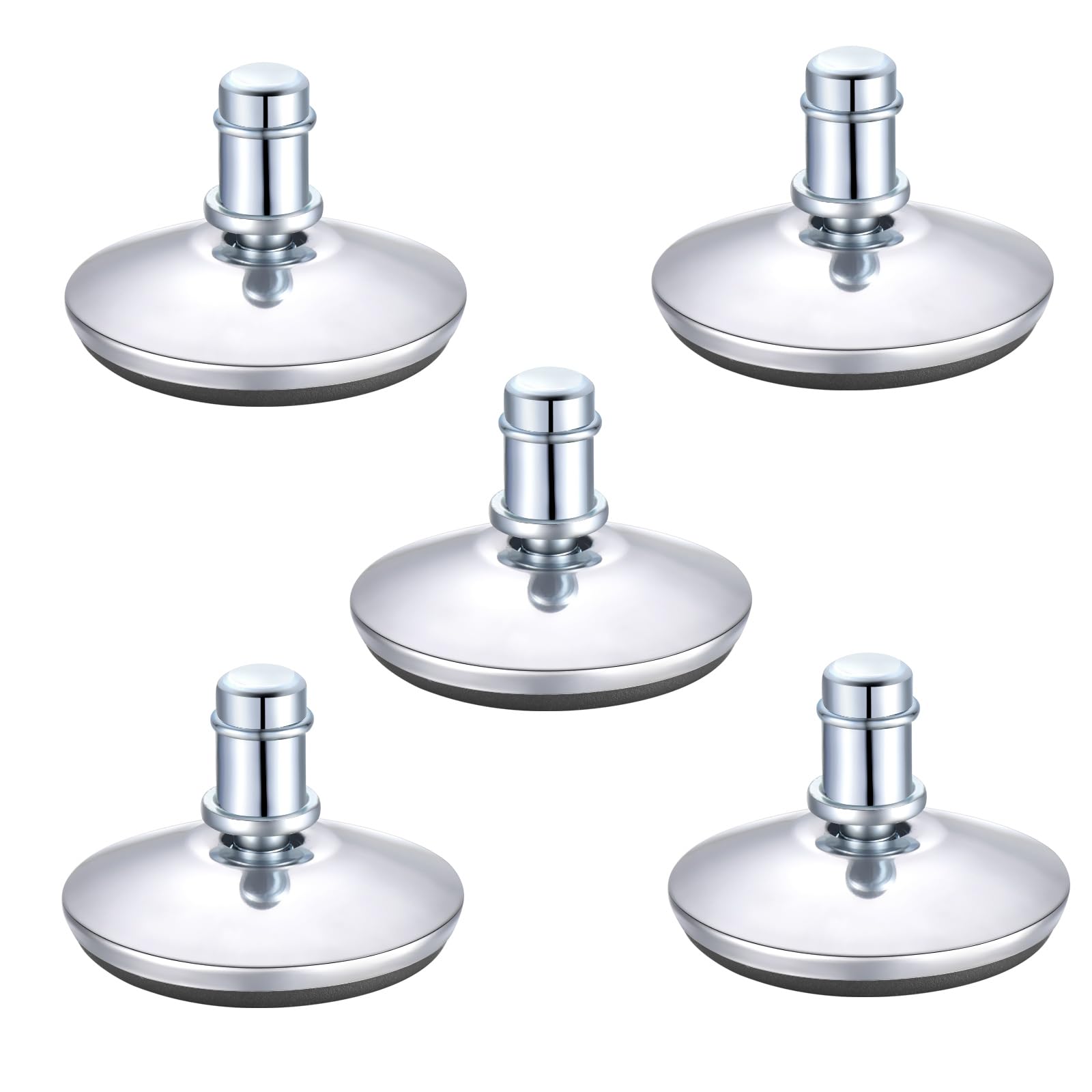 5PCS Low Profile Bell Glides 2" Replacement Office Desk Chair or Stool Swivel Caster Wheels,Easy Conversion from Wheeled Casters to Stationary Feet