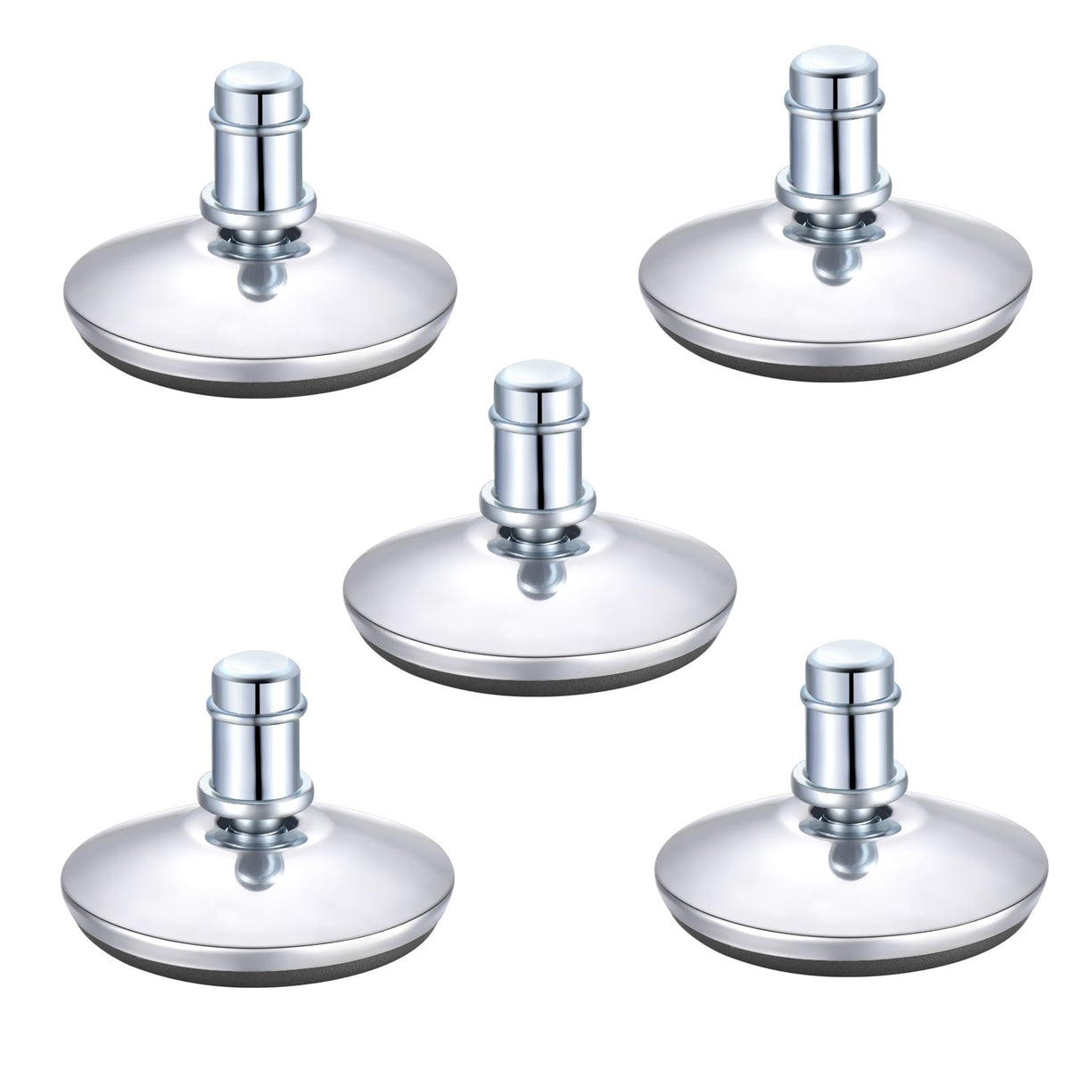 5PCS Low Profile Bell Glides 2" Replacement Office Desk Chair or Stool Swivel Caster Wheels,Easy Conversion from Wheeled Casters to Stationary Feet