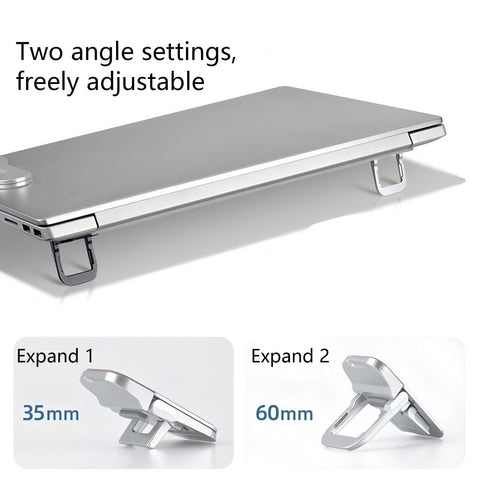 Chenflying 2 Pcs Zinc Alloy Foldable Laptop Stand, Portable Computer Mini Keyboard Riser with 2 Adjustable Angles