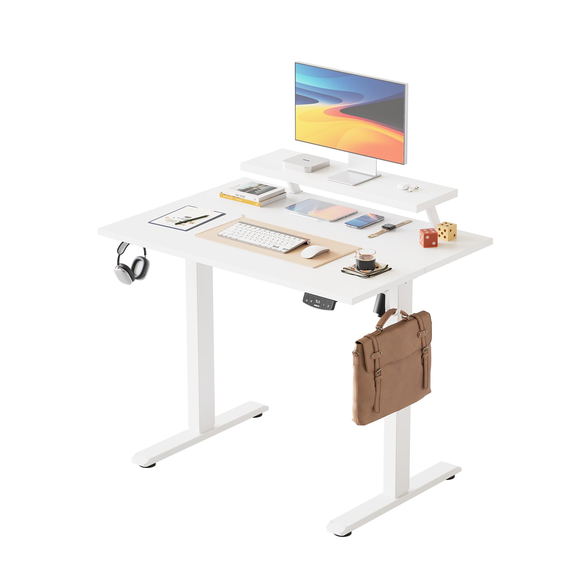 Agilestic Eletric Height Adjustable Desk, Movable Monitorstand, 100x60cm