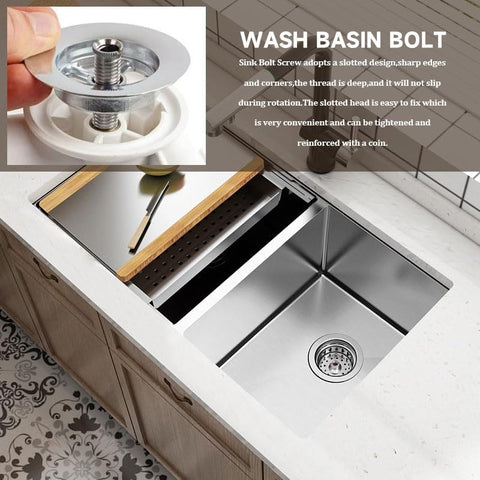Hollow Screw Sink Silver 70mm Stainless Steel Ceramic Wash Basin Extended Bolt for Kitchen Filter & Wash Basin Strainer Threaded Connector