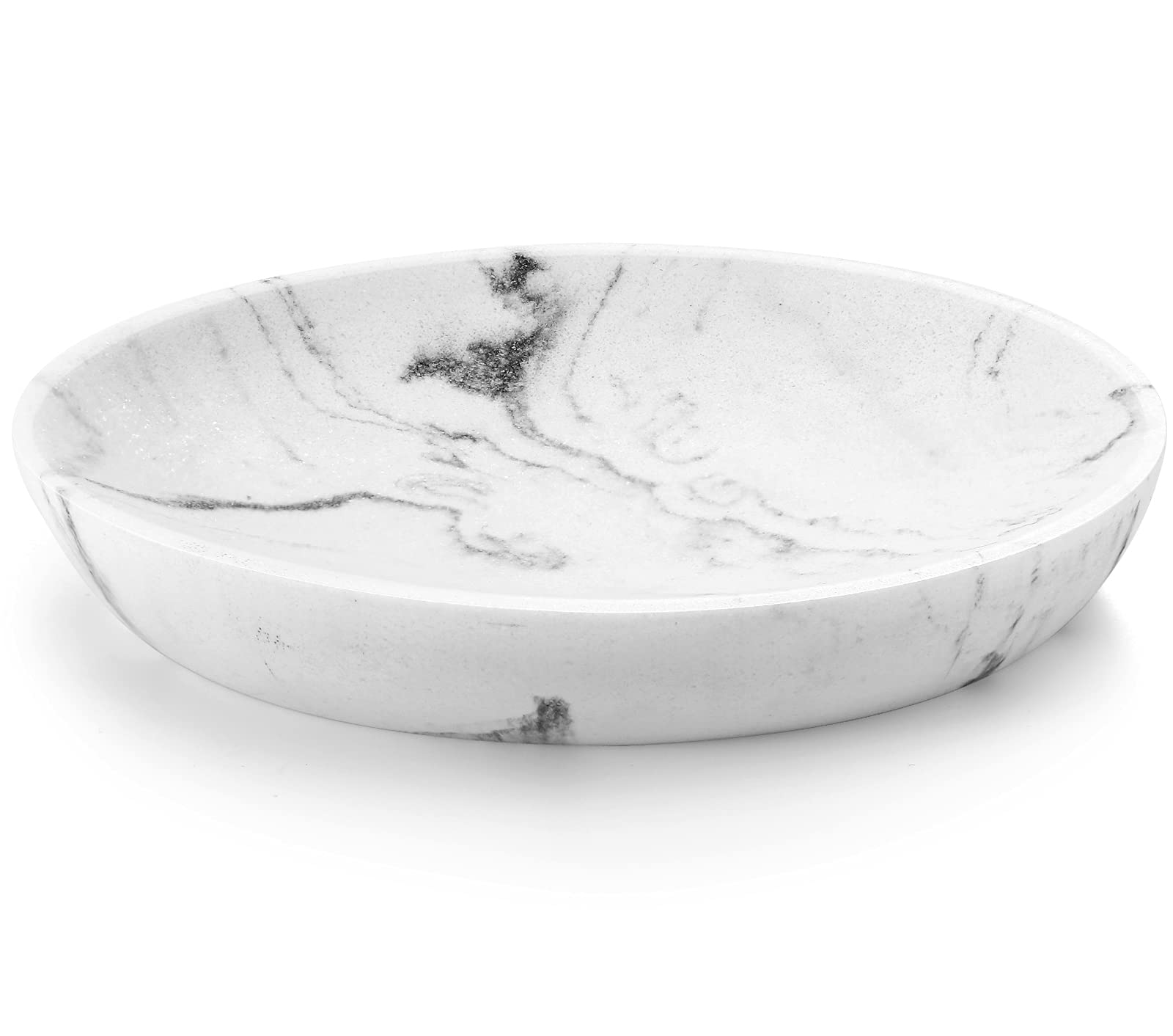 Luxspire Oval Soap Dish, Resin soap holder for Bathroom, Gravel White