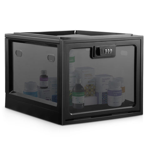 QCXWCJWD Lockable Medicine Box, Lockable Fridge Storage Box, Premium Material LockableContainer for Medicine, Phone, Food