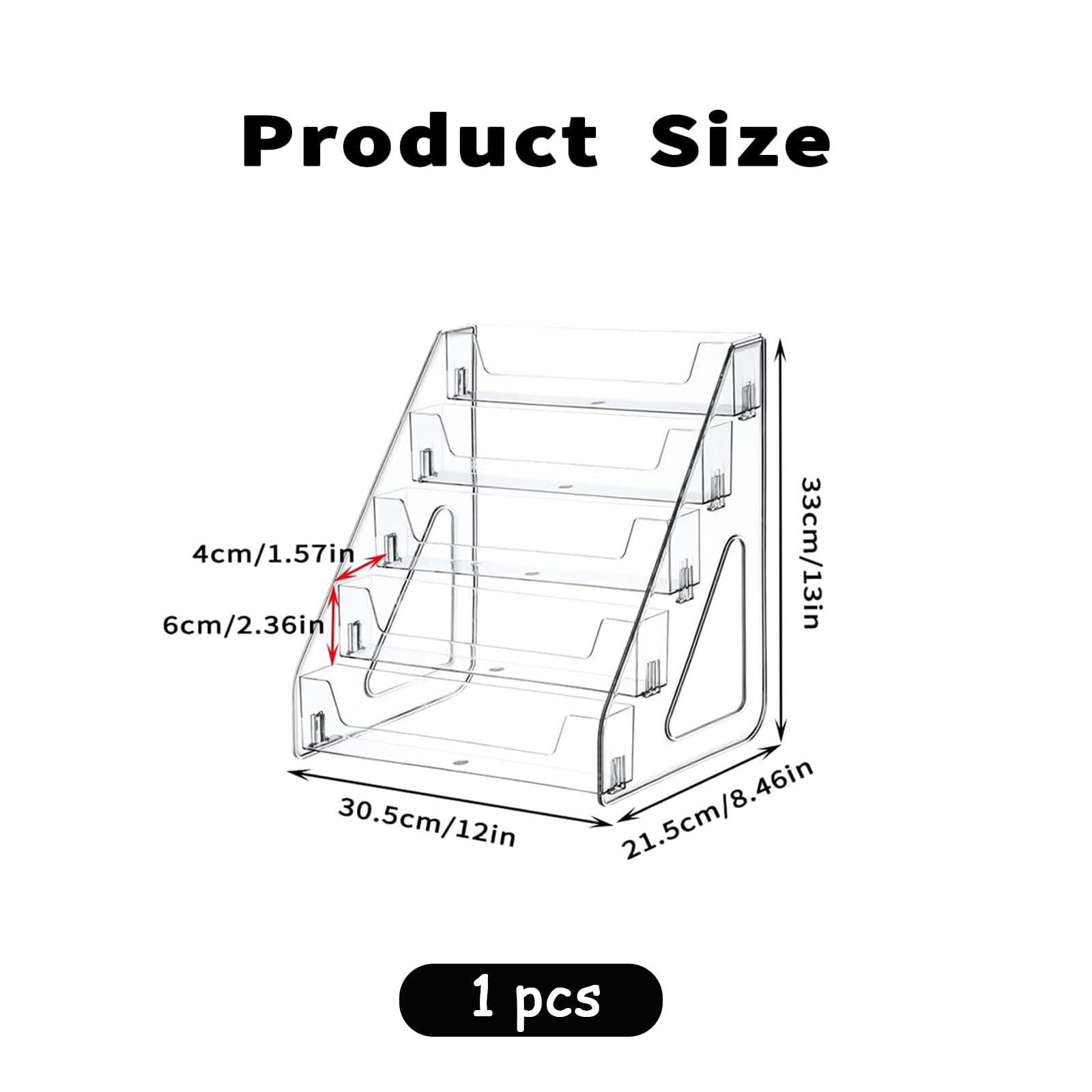 ToKinCen Trading Card Display Stand, 5 Tier 12" Acrylic Holder for Sports Graded Card