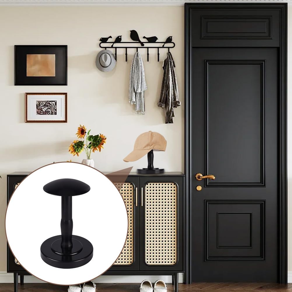 UNICRAFTALE Black Hat Display Stand Set Dome Shaped Cowboy Cap Holder Round Plastic Hat Stands for Display Desktop Caps Rack Wigs Holder Helmets